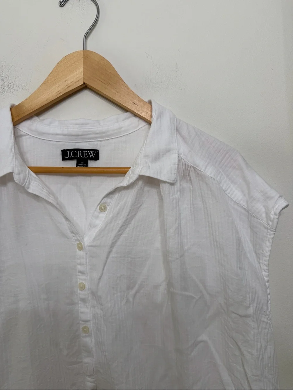 J.Crew Poplin Shirtdress Tunic Pullover Beach Cover Cottage Core White Women’s M